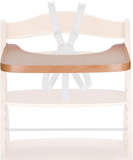 Wooden Tray Hauck geschikt voor ALPHA+ kinderstoelen vanaf 6 maanden - naturel houten dienblad voor 5-punts harnas stoelkussens van Hauck