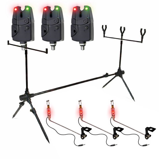 X2 Base Rodpod - Set - Incl 3 Beetmelders - 3 Hangers met Leds - Karpervissen