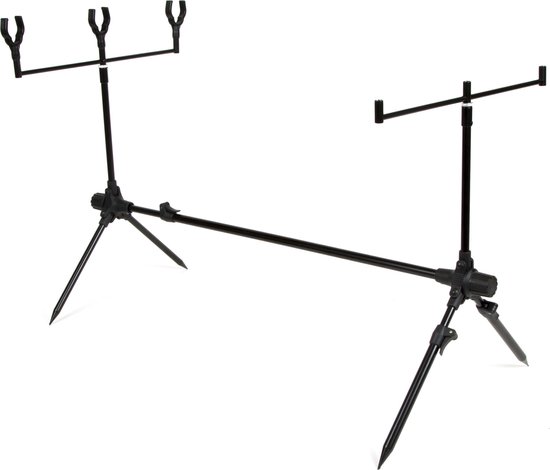 X2 Basis - Rodpod - 3-Rod - voor 3 Hengels - Zwart - Verstelbaar - Karpervissen