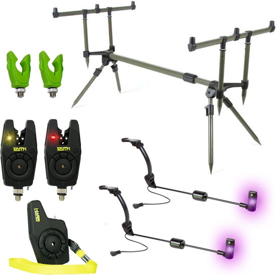 X2 Rodpod - Set - Deluxe - Transformer Rodpod - Incl 2 Beetmelders - 2 Swingers + Leds - Karpervissen van Merkloos