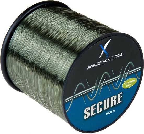 X2 Secure - Nylon Vislijn - 0.35mm - 1000m - Karpernylon - Schuurbestendig - Groen
