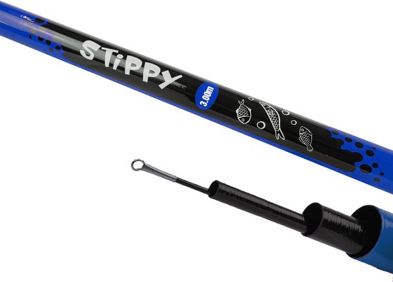 X2 Stippy - Telescoop Hengel - Vaste hengel - Vaste stok - 3.00m - Blauw van Merkloos