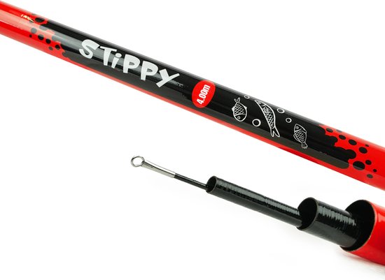 X2 Stippy - Telescoop Hengel - Vaste hengel - Vaste stok - 4.00m - Rood van Merkloos