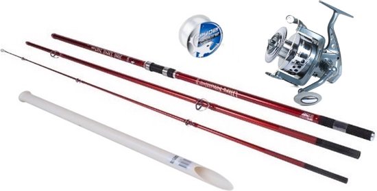 X2 Strand hengel set Pro 1-Rod - Strandhengel - Molen - Hengelsteun - Vislijn van Merkloos