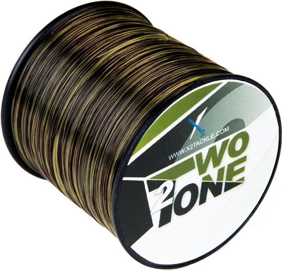 X2 Two Tone - Nylon Vislijn - 0.35mm - 1000m - Tweekleurige Karper Vislijn - Camouflage Vislijn van Merkloos