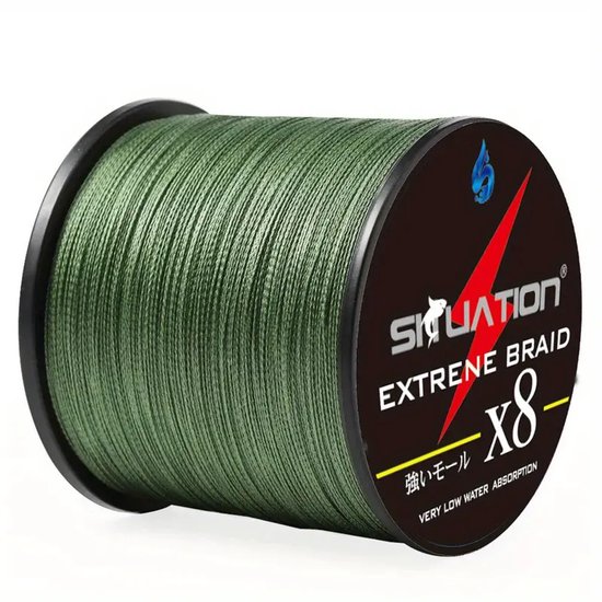 X8 Gevlochten Vislijn 500 m - 0,12 mm / 12 LB Groen