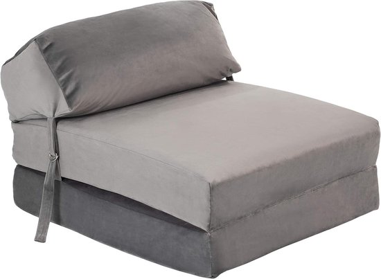 Z-Vouwbed Stoel - Gastenbed Matras - Ontspannen Zitten - Ergonomisch Ontworpen - 60x168 cm - Leisteen