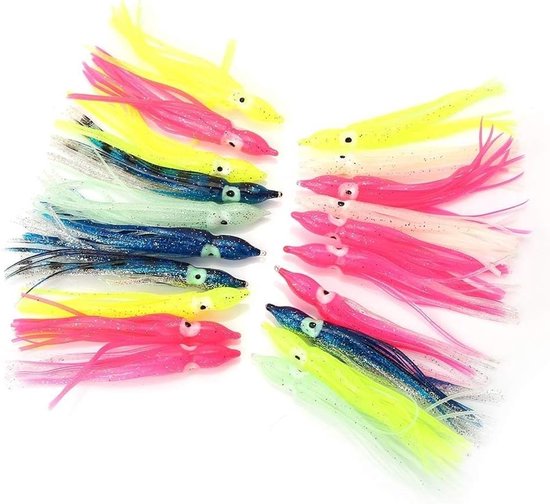 Zacht kunstaas - 20 stuks octopus inktvis rok - vissen lokken rokken - zoutwater trollen vissen - kunstaas plastic - vissen lokaas voor vissen - forel roodbaars - zout water/zoet water van Merkloos