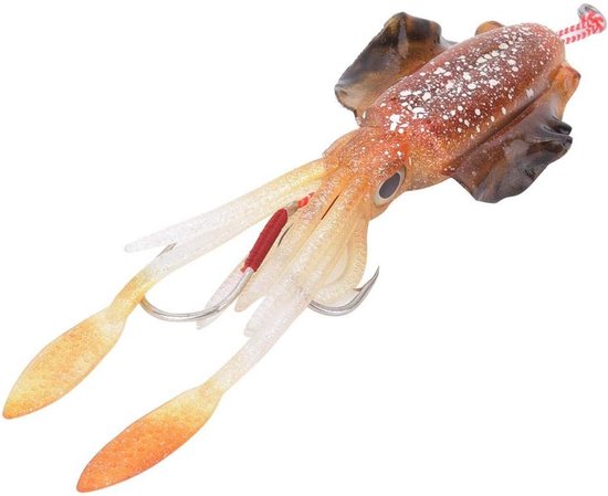Zacht Kunstaas Octopus - Realistisch Uv-Lichtgevend Shadjig, Complete Visuitrusting