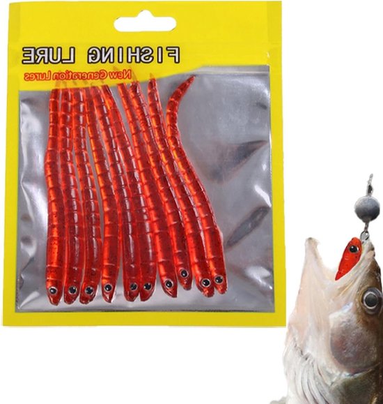 Zacht Regenworm Aas - Kunstworm Imitatie - Forel Vissen - Natuurlijke Beweging - 9 cm - Diverse Kleuren