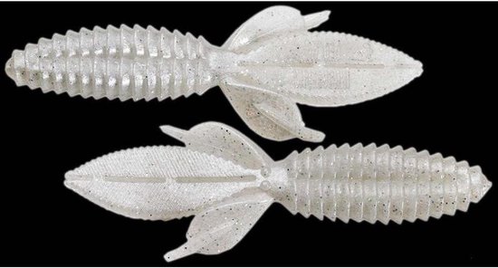 Zachte Creature Baits - Imitatie aas - Vissen op baars - Uniek geribbeld ontwerp - 10 stuks - Wit