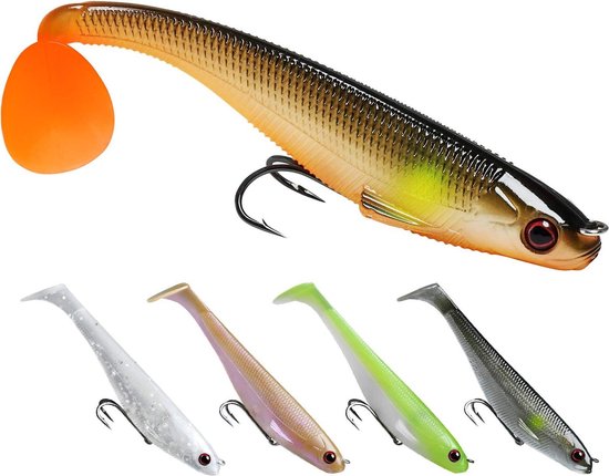 Zachte swimbaits - Snoek kunstaas met Ultra-Scherpe BKK of VMC Vishaken - Japanse formule Zoutwater & Zoetwater Forel Snoek Walleye Baars Jigs