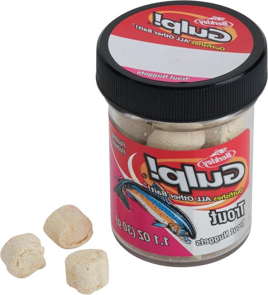 Zachte Vis Lokaas - Aas voor Forel - Vissen op Forel - Versterkt met Gulp smaak - 1.1 oz Pot
