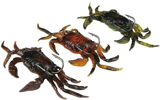 Zachte Vis Lokaas - Nep Worms - Vissen Aantrekken - Realistische Krab Vorm - 10 cm - Willekeurig van Merkloos