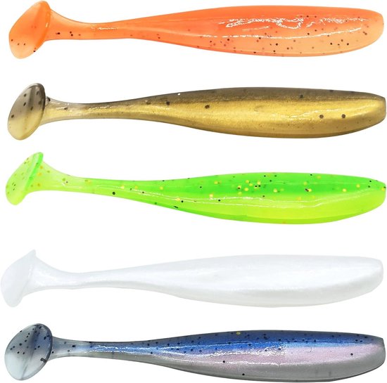 Zachte Vis Lokaas - Plastic Kunstaas - Vissen Buiten - Dubbele Haak Groef - 100 Stuks 7cm - Mix Kleuren
