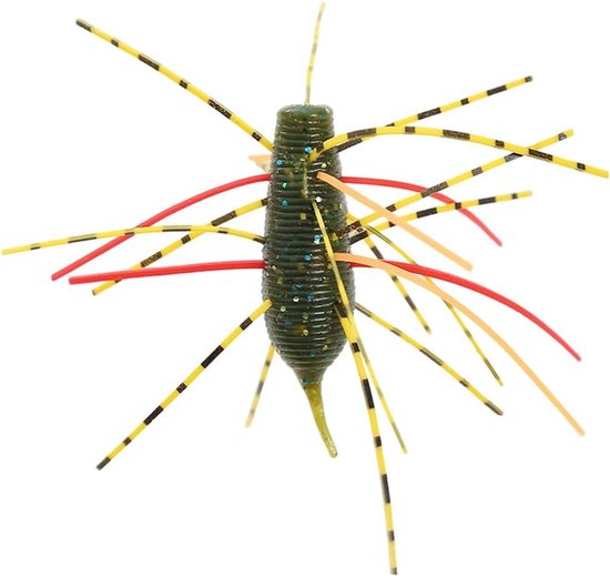 Zachte Vis Lures - Kunstaas Zee-egel - Drop Shot Vissen - Realistische Imitatie - Einheitsgröße - Zwart