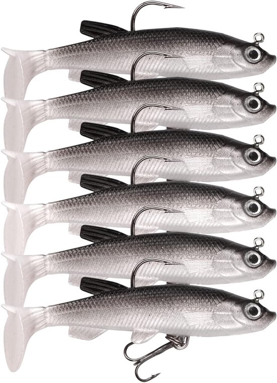 Zachte Vissensnoepjes Set van 6, Realistische 3D Aas voor Roofvissen zoals Snoek, Baars en Forel
