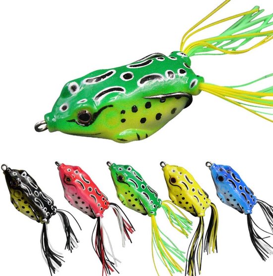 Zachte Vliegen - Kikker Lure - Vis Vangen - Realistische Beweging - 5 Stuks - Groen