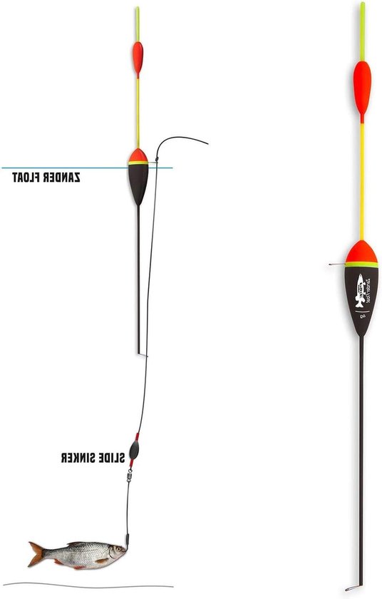 Zander Dobber - Pike Dobber - Vissen met Aas - Gevoelige Antenne - 280 mm - Zwart