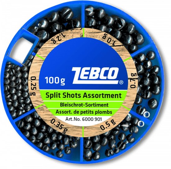 Zebco Split Shots Assortiment Fein | 100g Default Title van Merkloos