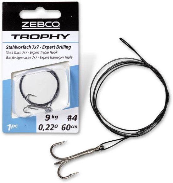 Zebco Trophy Steel Trace 7x7 Expert Treble Hook (1pc) - Maat : 50cm - 9 kilo