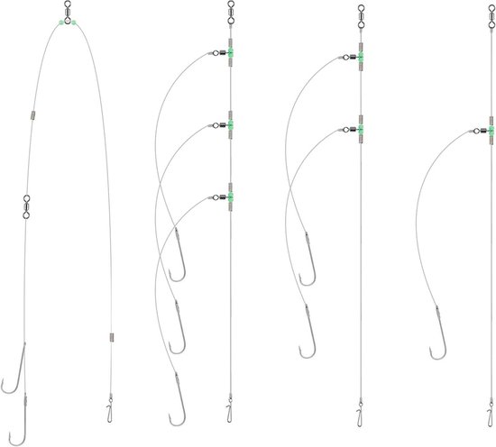 Zee vistorens - Vistuig set - Vissen op zee - Handgemaakt met kwaliteit - 12 stuks 2/0 3/0 - Gemengd