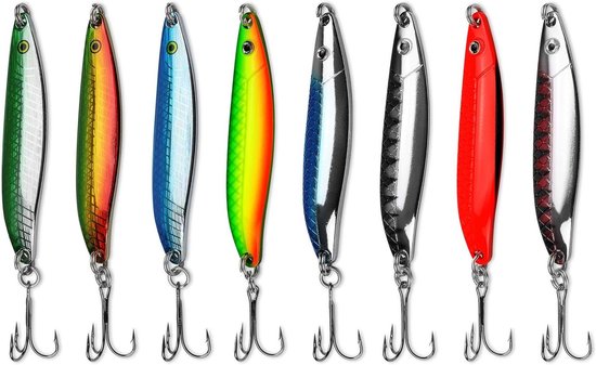 Zeeforel Lokaas Set - Forel Vissen Aas - Zoutwater Vissen - Golvende Beweging - 8 stuks 12 cm - Multicolor