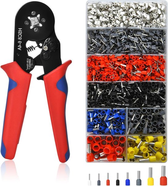 Zelf Verstelbare Ratchet Bootlace Crimper Tang Set - Krimptang Set 025-10mm² met Wire End Ferrule Connectors van Preciva