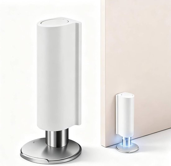 Zelfklevend, magnetische deurstopper in onzichtbare uitvoering, deurmagneet, witte deurhouder voor alle binnendeuren in de woonkamer, slaapkamer, badkamer en kantoor