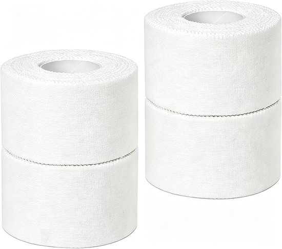 Zelfklevende sporttape, 4 rollen van 3,8 x 10 m, ideaal voor voetbal, klimmen en handbal, perfect voor blessures en ondersteuning van Merkloos