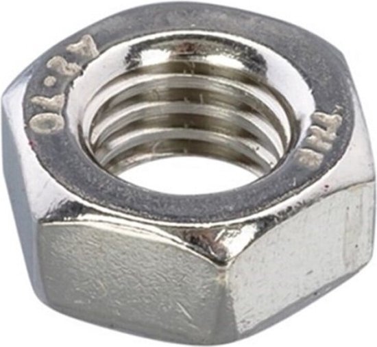 Zeskantmoer - Verzinkt - M10 - Per 10 stuks van Merkloos