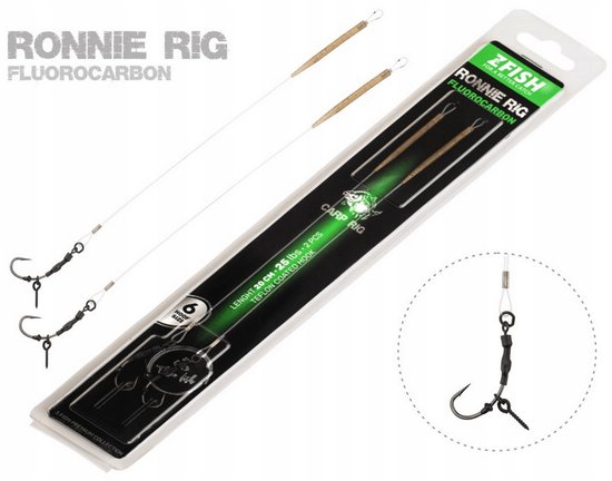 Zfish Fluorocarbon Ronnie Rig Karperhaken - 2 stuks - Maat 8 van Zfish