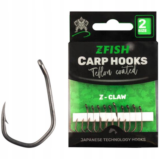 Zfish Z-Claw Karperhaken met Teflon Coating - Maat 2 van Zfish