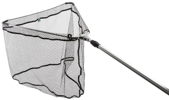 Zfish - ZFX Rubber Schepnet 70 x 70 cm - Telescopische Steel 270 cm - Inklapbaar Landingsnet van Merkloos