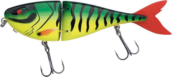 Zilla Jointed Glider - Snoekaas Glide Bait - Vissen op snoek - Langzaam zinkend instelbare diepte - 18cm - Firetiger
