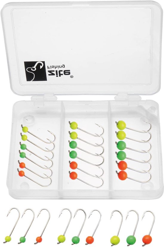 Zite Fishing Micro Tungsten Jigheads Neon with Trout Hooks - Ultra Light Tungsten Beads 0.3-1g Mounted 27 Pieces Set - ShopVlot