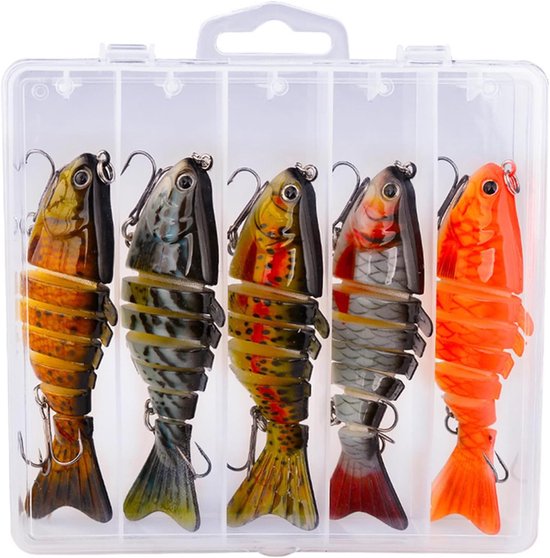 zoet- en zoutwatervislokmiddel - Swim Bait voor baarsforel met glijdend aas, 3D zwemt als een echte gewonde vis