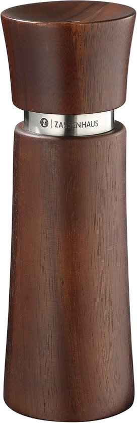 Zoutmolen WIESBADEN 17 cm, elegant acaciahout, hoogwaardig keramisch maalwerk, nauwkeurige maalinstelling van fijn tot grof, geschikt voor verschillende specerijen, acacia