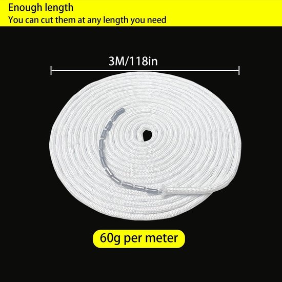 Zware 60gsm Lood Tape Gordijnen van Ongeveer 3m voor Perfecte Vouwen en Glad Hangen van Gordijnen en Muggennetten