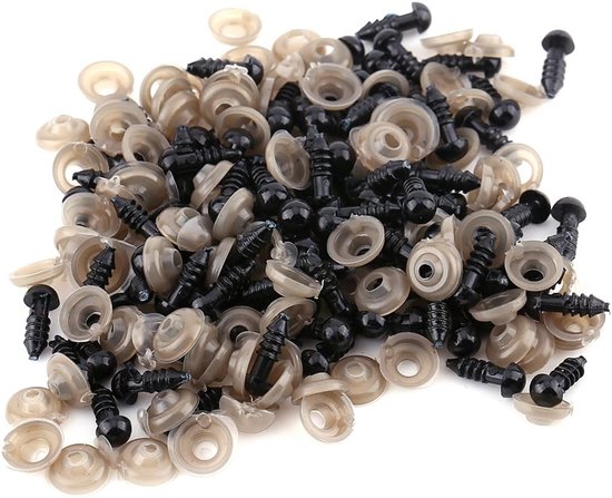 Zwarte Kunststof Doll Eyes Kit Voor DIY Amigurumis Creatieve Hobby'S (9mm)