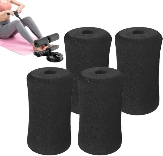 Zwarte rolhoezen - Zacht gewatteerde grip mouwdeel, vervangende mat demping, sportgereedschap | Home Gym Oefenmachine hulpstukken Fitness Sit Up Push Bar Bench Beenverlenging Gewichtheffen Deel