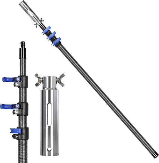 Zwembad Pole 16FT, Carbon Fiber Professionele Pool Skimmer Pool, Telescopische Pool Schoonmaak Pole Extension Pole voor Zwembad Net, Blad Skimmer, Vijver Net, Borstels
