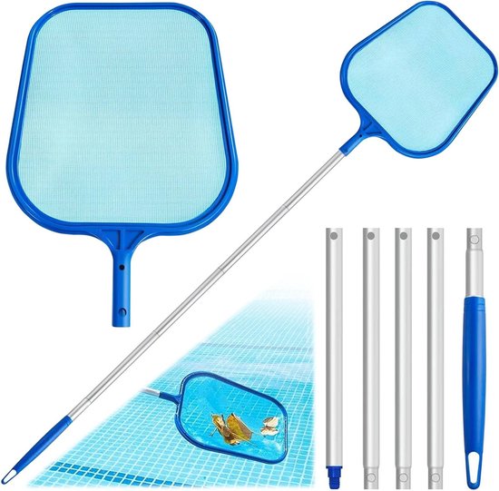 Zwembad Schepnet - Bladzuiger Pool - Water Reinigen - Verstelbare Aluminium Steel - 160 cm - Zilver