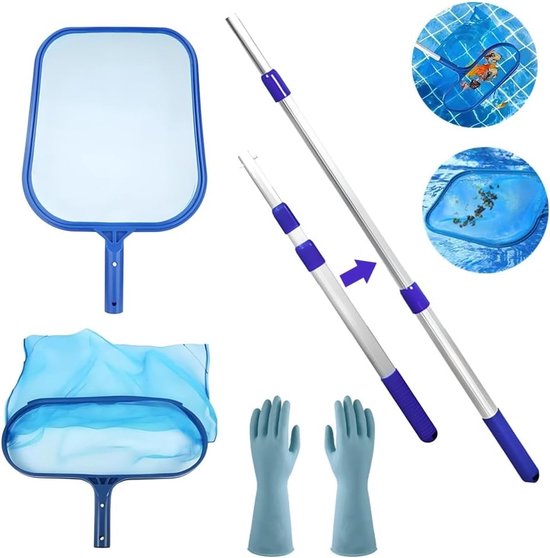 Zwembadnetset - Geen kleur - Telescoopstang van 44-77 cm - Voor zwembad en vijveronderhoud