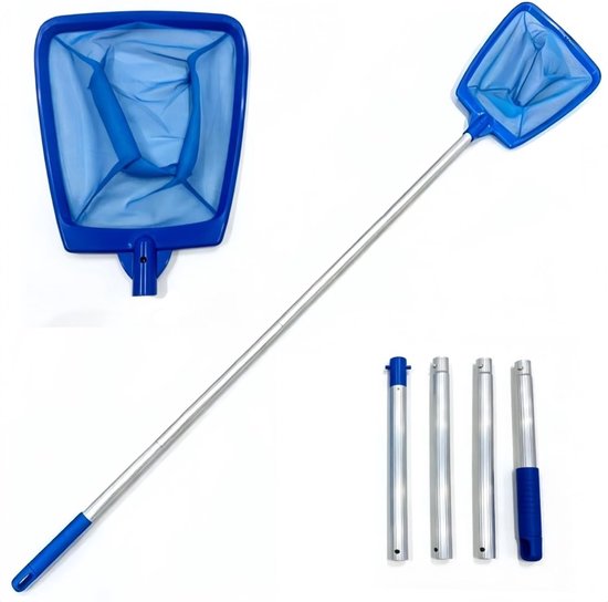 Zwembadschepnet - Aluminium - 155 cm - Fijnmazig Net met Telescoopstang - Voor Zwembad en Vijver