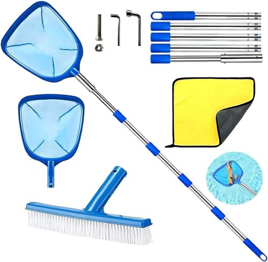 Zwembadschepnet - Blauw - Fijnmazig - Voor Het Verwijderen Van Vuil