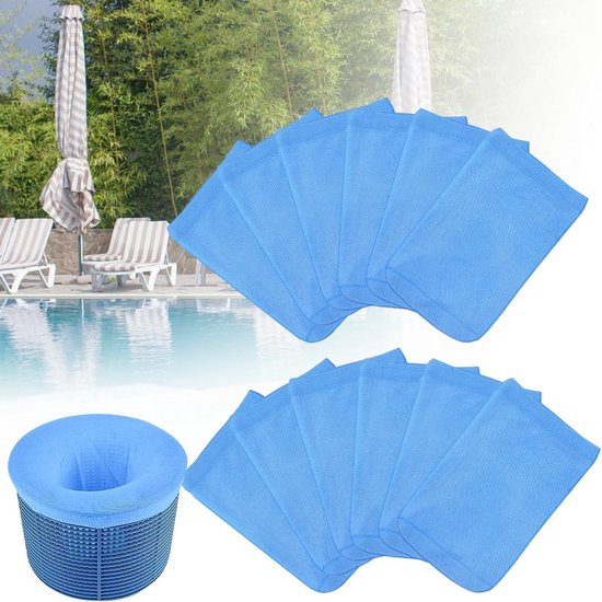 Zwembadskimmer Sokken, 12 stuks Zwembadfilter Spaarsokken, Skimmer Sokken Nylon Stoffen Filters Zwembadmand Sokken Zwembad Skimmer Filter voor Bovengrondse Zwembaden met Frame Zwembad of Fast